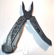Pohaku Black Multi Tool Pliers Knife, Saw Blade, File, Bottle Opener READ