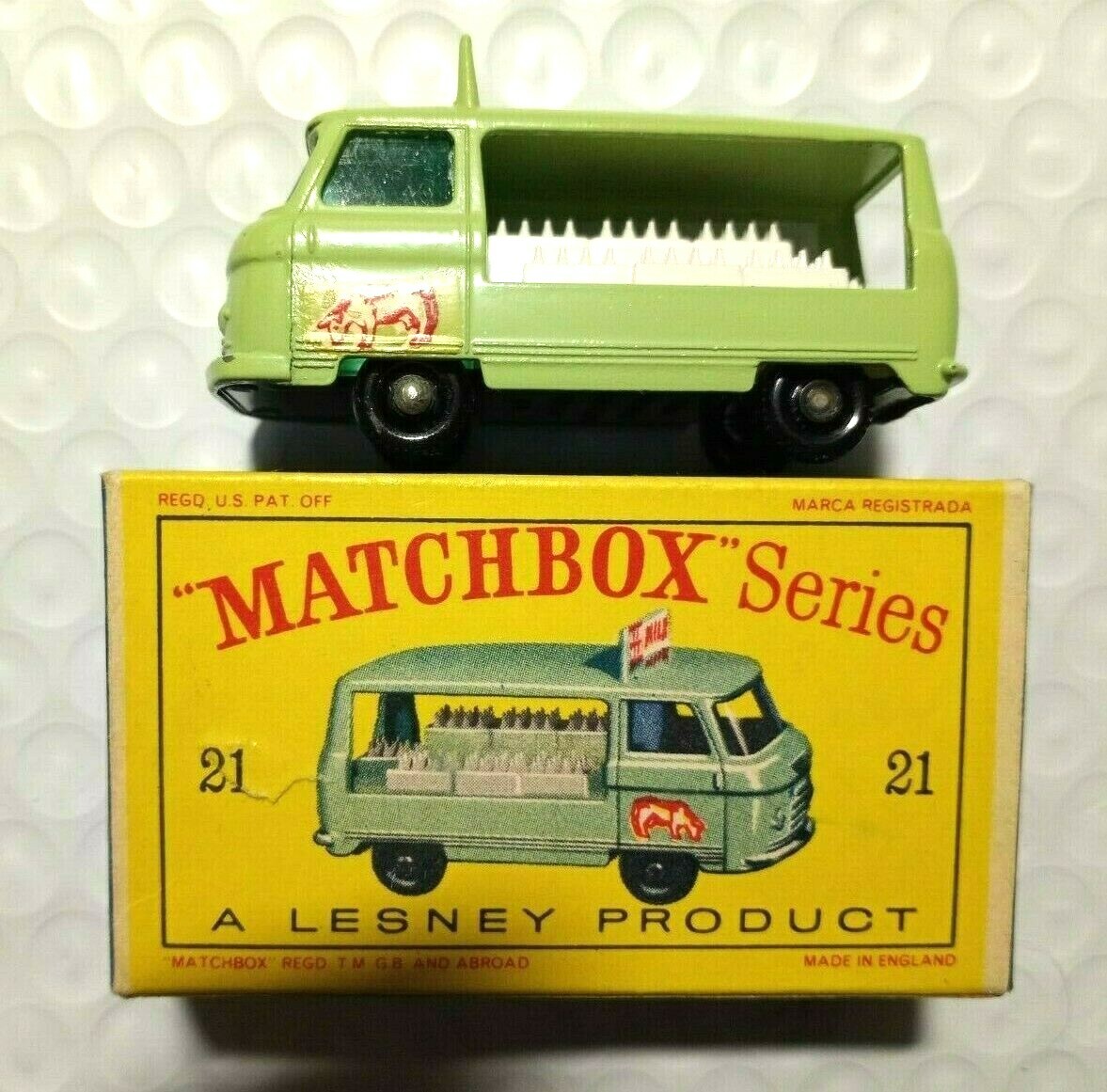 ミニカー MATCHBOX SERIES no21 MILK DELIVERY TRUCK VINTAGE ORIGINAL BOX LESNEY MATCHBOX #21 COMMER MILK