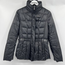 Geox Respira Black Puffer Down Jacket Coat Full Zip Style W0325a Women’s Size 6