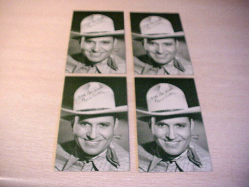 1950er ( 4 ) GENE AUTRY ARCADE AUSSTELLUNGSKARTEN WESTERN COWBOY