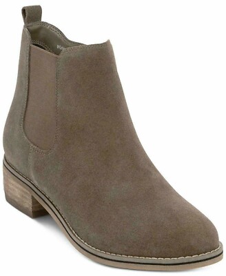 Aqua College Lori Waterproof Booties Dark Taupe Suede 8.5