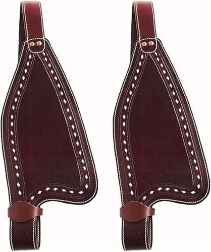 Paires De Quartiers De Selle Western En Cuir Blanc, Ridex, Neuves