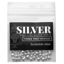 3 oz Silver Shot .9999 Fine Silver in Sealed Bag for Casting or Pouring #A643