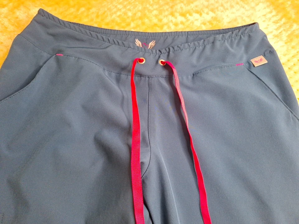 Pantalones Médicos Smitten Talla XSP Verde azulado Para Mujer Bolsillo de Carga Cintura Elástica Elastizados Foto 3 de 4