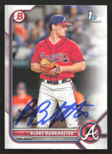 Blake Burkhalter Signed 2022 1st Bowman Draft Card # BD-10 Atlanta Braves 3
