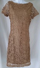 Next Dark Beige/Brown Lace Shimmer Occaison/Party Dress K/L Chest 32" Stretch