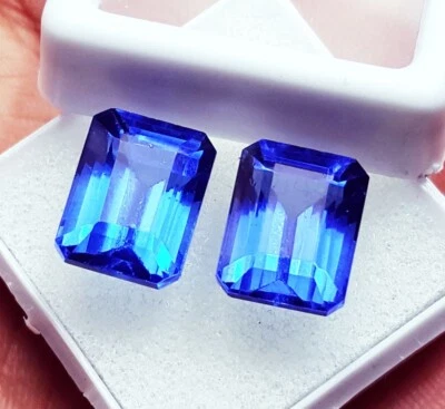 Natürlicher Blauer Saphir 18 Ct Smaragdschliff Lose Edelstein Zertifiziert R639 - Bild 1 von 4