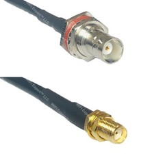 RFC195 BNC FEMALE BIG BULKHEAD to SMA FEMALE Coax RF Cable USA-Ship Lot