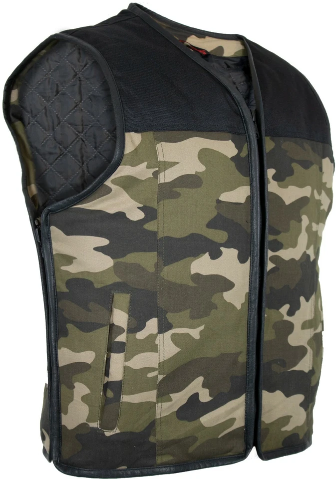 Bikerweste Kutte Textilweste Motorrad Chopper Tarn Camouflage Weste Erweiterbar  - Bild 2 von 4