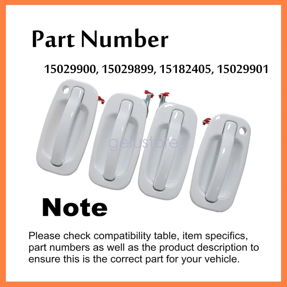 ALÇA DE PORTA 4 peças branca para Chevrolet Silverado 2500 HD LT Pickup 8.1L 2006 - Imagem 2 de 4