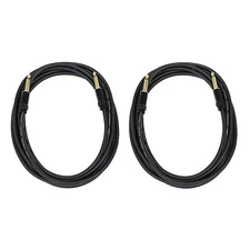 Audio2000's E09112P2 12 Ft 1/4" TS to TS Guitar Instrument Cable (2 Pack)