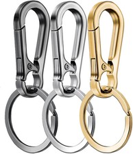 3 Pack Metal Keychains with Carabiner Clip, Key Ring Holder Organizer for Home 