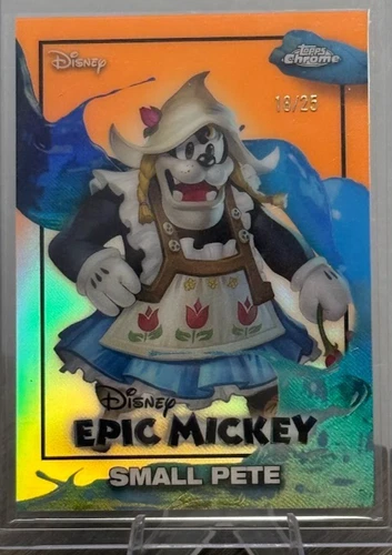 2026 Topps Disney Neon #EM-13 Small Pete Epic Mickey Orange Refractor #/25 RARE