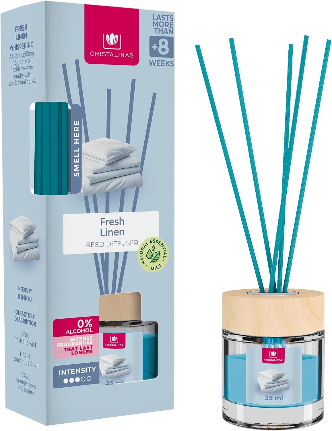 Cristalinas Fresh Linen Reed Diffuser 35Ml - Image 5