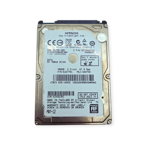 Hitachi 500GB HTS547550A9E384 5400RPM 8MB SATA 2,5" Laptop HDD Festplatte