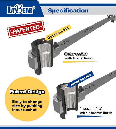 SAE 8 in 1 Speed wrench, 8 in 1 Double End Reversible Combination Wrench, Ratche - Picture 3 of 4