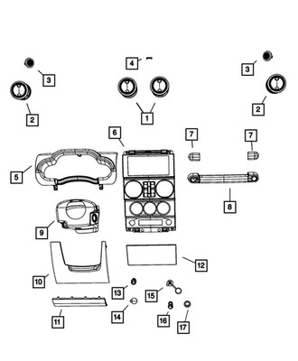 Genuine Mopar Instrument Panel Bezel 5KU01XDVAA