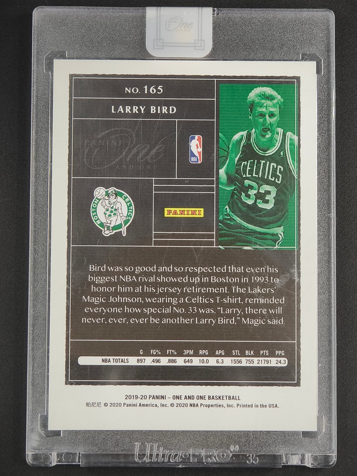 Larry Bird 2019-20 Panini One And One Basketball 33/99 Legends [9hk view 2