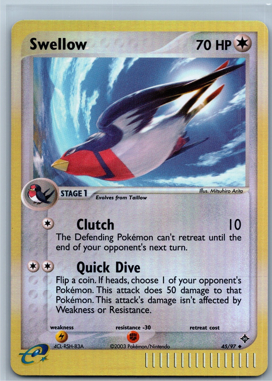 Swellow 45/97 Reverse Holo EX Dragon Pokemon 2003