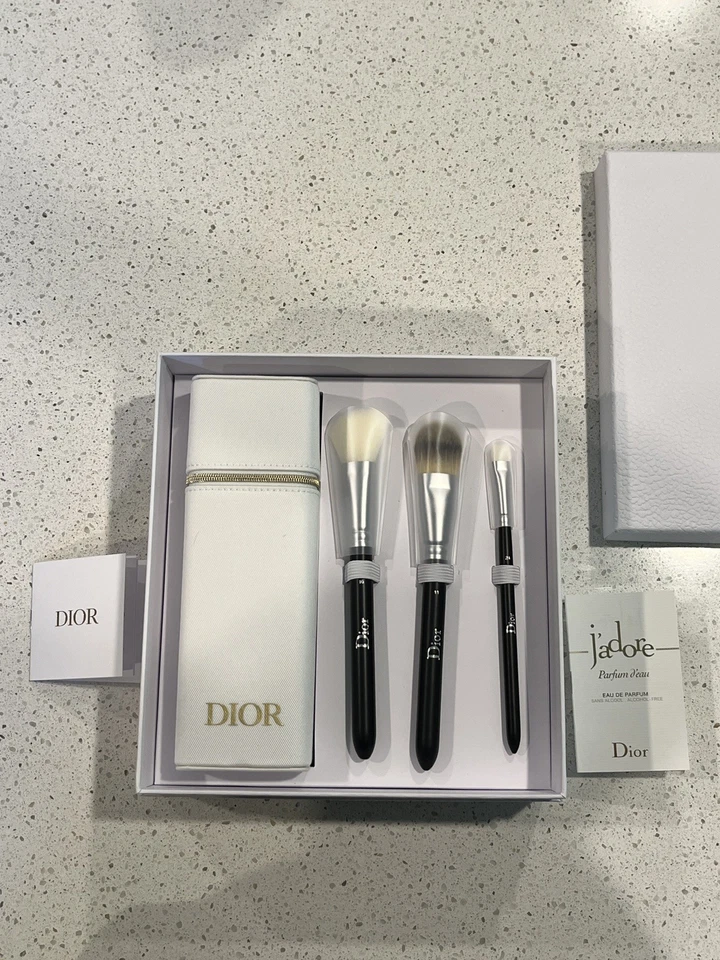 Dior Makeup Brush Set (3) Standing Zippered Storage Case - New In Box - Image 1 of 4