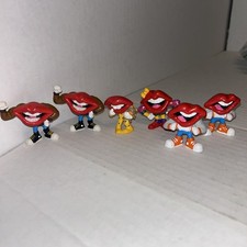 Lot of 6 Vintage Tang Big Mouth Hot Lips General Foods Applause PVC Figures C4