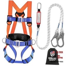 Harness Fall Protection Kit, Full Body Roofing harnesses with Shock Absorbing