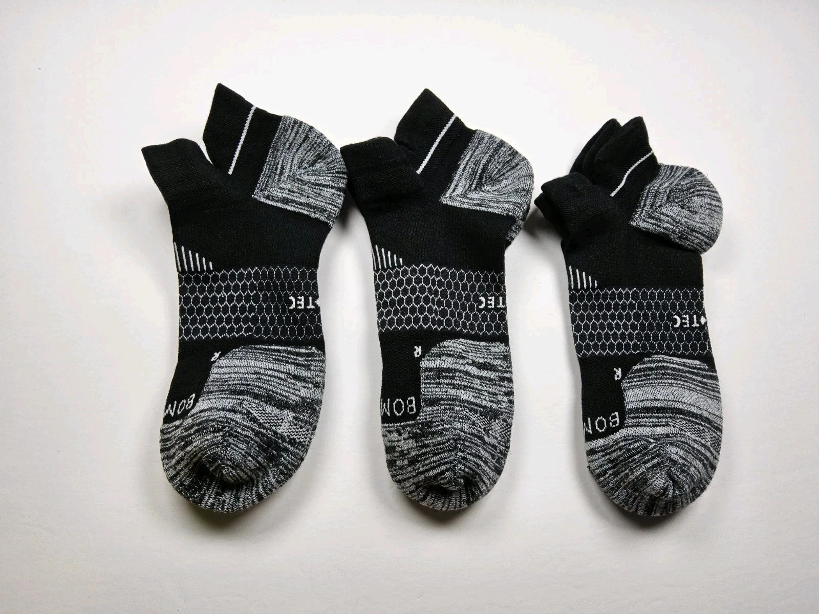 Bombas Hex-Tec Athletic Ankle Socks Lot Of 3 Pairs Size L