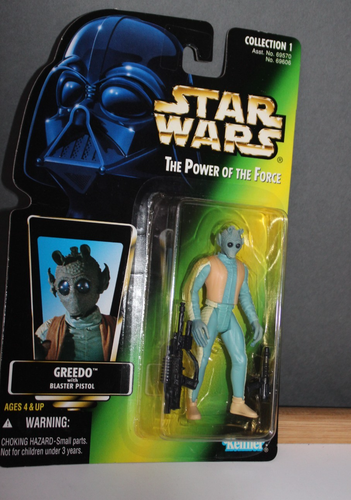 Star Wars Kenner The Power Of The Force Greedo mit Blaster Pistole 1996 C1 Spielzeug - Bild 6 von 8