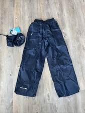 New Kids Trespass PACK AWAY Navy Waterproof Windproof Trousers 7 - 8 Years