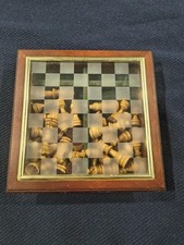 Glass Chess Set Frosted Pieces Wooden Storage Box Board Complete Desk Gift Set