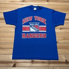 Vintage 80s New York Rangers NHL Hockey Single Stitch Graphic T-Shirt - Large