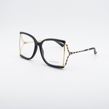 Gucci GG0592O 001 Black/Gold 60mm Eyeglasses New Authentic