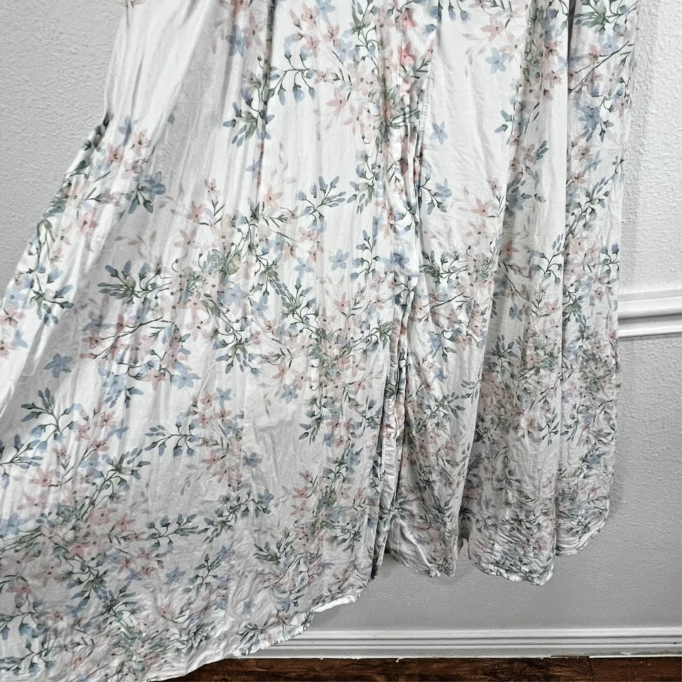 Calvin Klein Button Shirt Maxi Dress Floral Short Sleeve Prairie Cottage Size 8 - Image 4 of 4