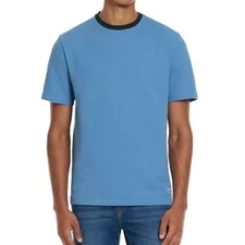NEW Scotch & Soda Amsterdam Men's L Blue Textured T-Shirt 97% Cotton