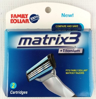 Matrix3 Titanium Razor Blade Cartridges 2 Pack FAMILY DOLLAR Sealed