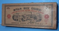 AMERICAN THREAD CO NY NY STAR SIX CORD " EMPTY BOX ONLY " 1920's SOME TAPE CLEAN