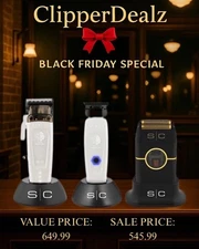 StyleCraft  Saber II Clipper & Trimmer White + Instinct Metal Shaver COMBO