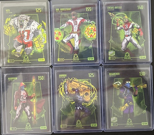 2025 BO JACKSON BATTLE ARENA GLOW YETI HARPOON MR. IRRELEVANT JAMBOX FOIL 6 LOT