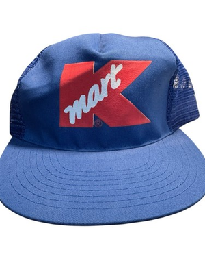 #ad VINTAGE RARE CAPITAL CAPS KMART SUPER CENTER SNAPBACK HAT BLUE TRUCKER $25.00