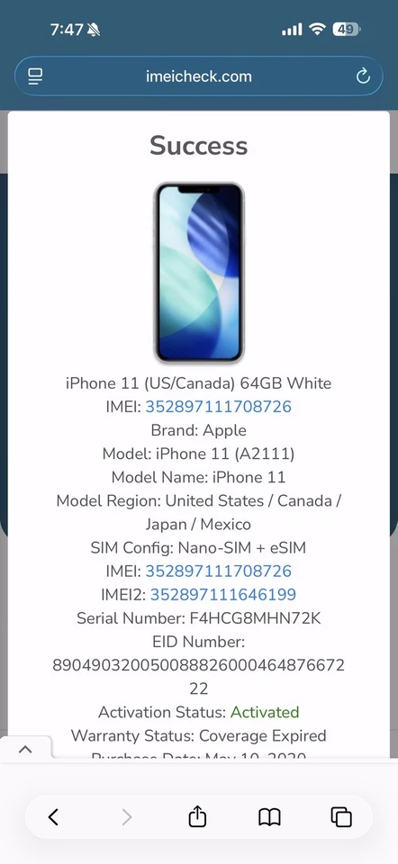 Apple iPhone 11 A2111 64 GB Desbloqueado Verizon, AT&T, T-Mobile (LEER) Foto 4 de 4