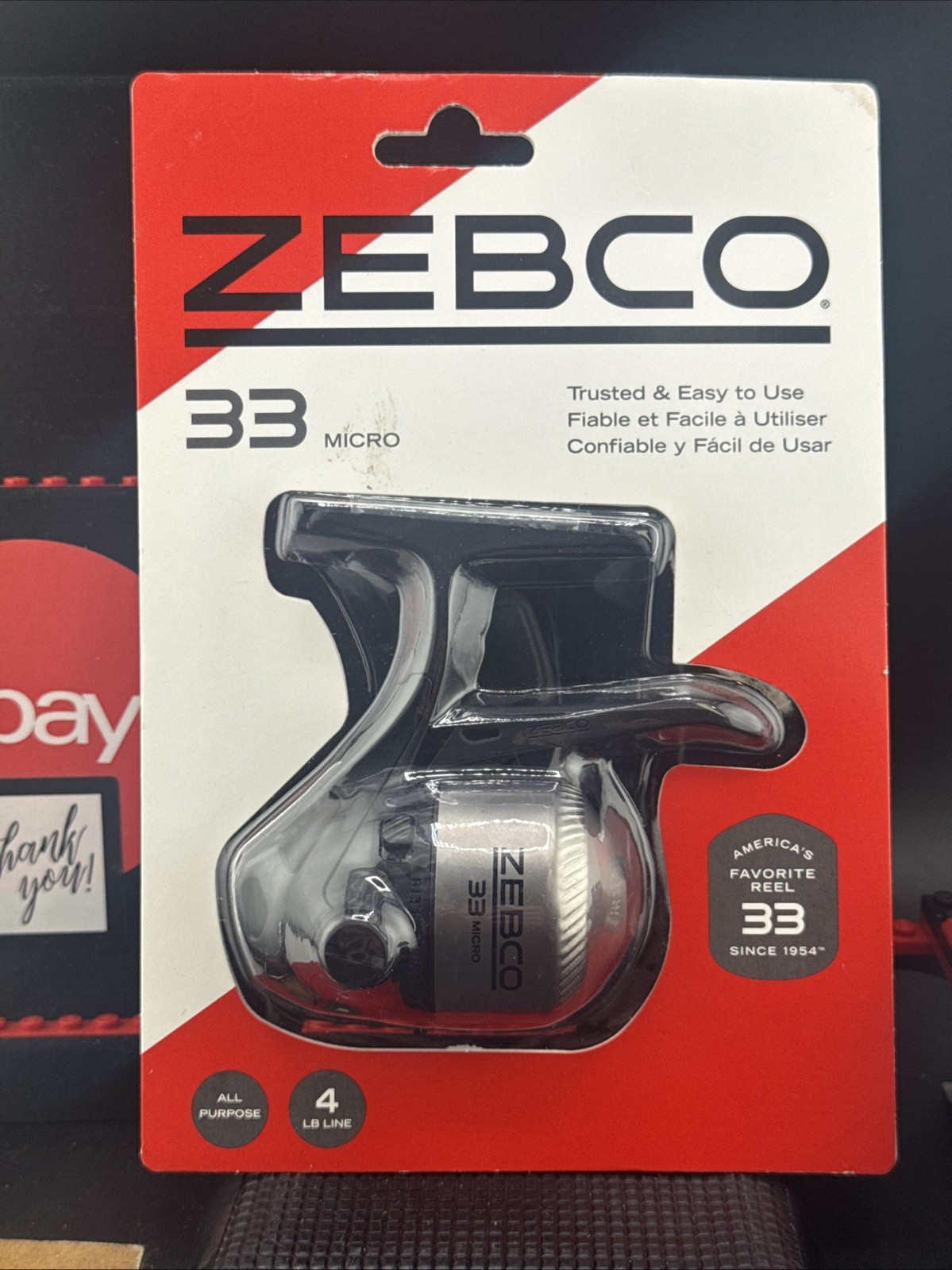 Zebco Micro 33 Fishng Reel w/ 4lb Line 33MTM New SEALED