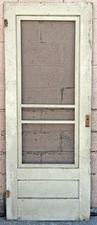 32"x81" Antique Vintage Old Wood Wooden Storm Screen Green Exterior Entry Door