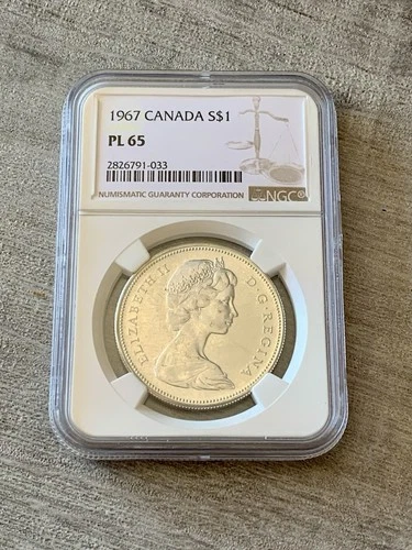 1967 Canada Silver $1 Dollar Goose Coin - NGC PL 65 - Proof Like KM 70