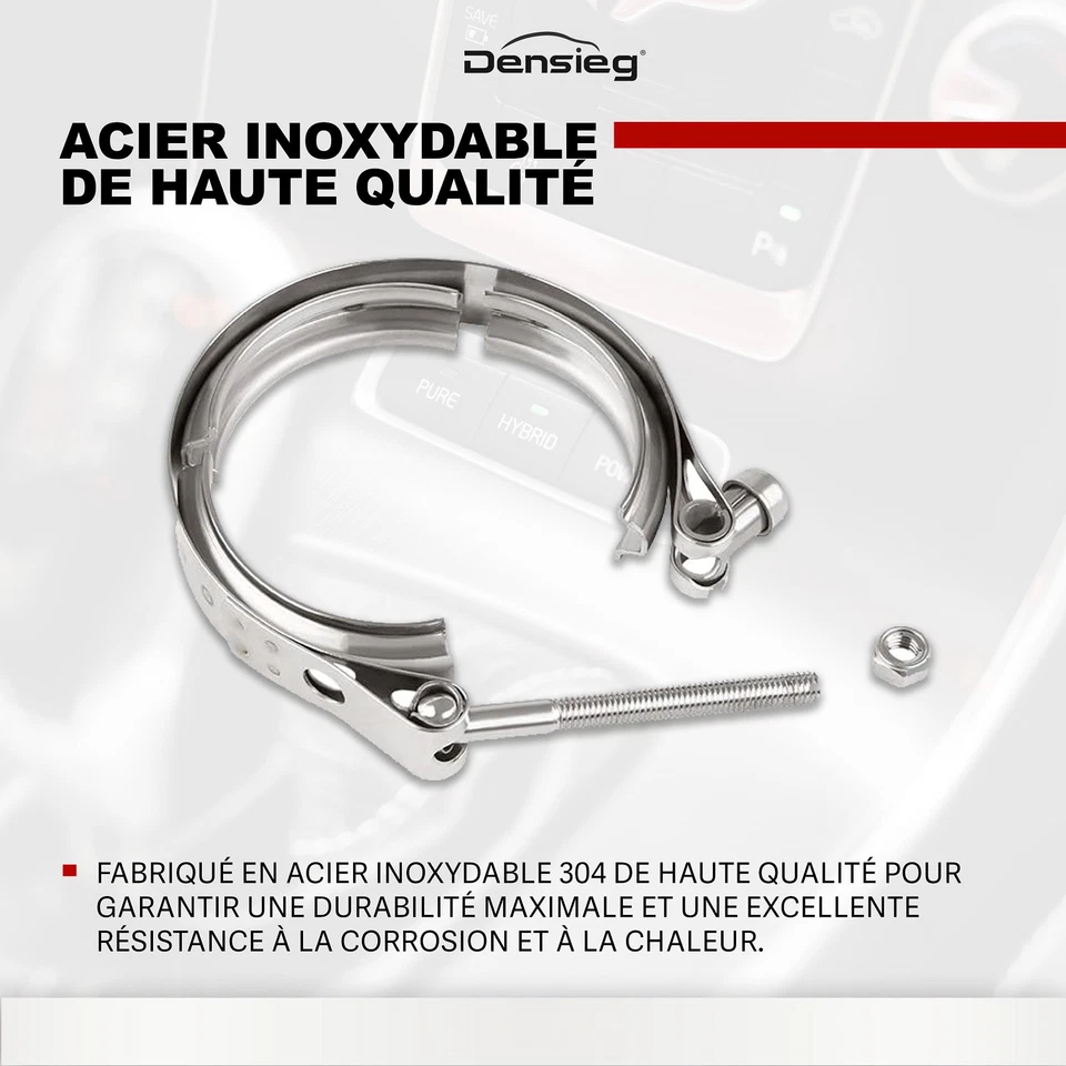 Densieg Collier V 76,2 mm 3" bagues soudage, centrage, bride échappement inox - Photo 4/4
