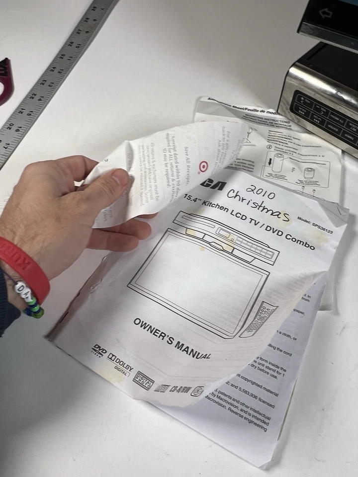 RCA 15" LCD Swivel Screen TV DVD Combo Under Cabinet SPS36123 - Bad DVD Door - Image 3 of 4