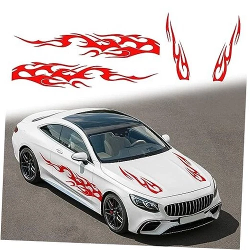  Stripe Vinyl Decal Sticker Graphics Side Body Hood Cover Racing Stripe Red