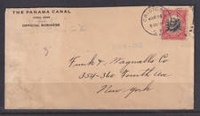 US CANAL ZONE 1918 COMMERCIAL COVER TO NY WITH YMCA CACHET & OVPT #C1870