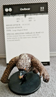 Owlbear RARE #54 Figur + Karte Harbinger, DnD Miniatur Wizard 2003