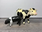 Vintage Plastic 1995 Tonka Farms Playset Toy Cow + pig and bonus ertl cow