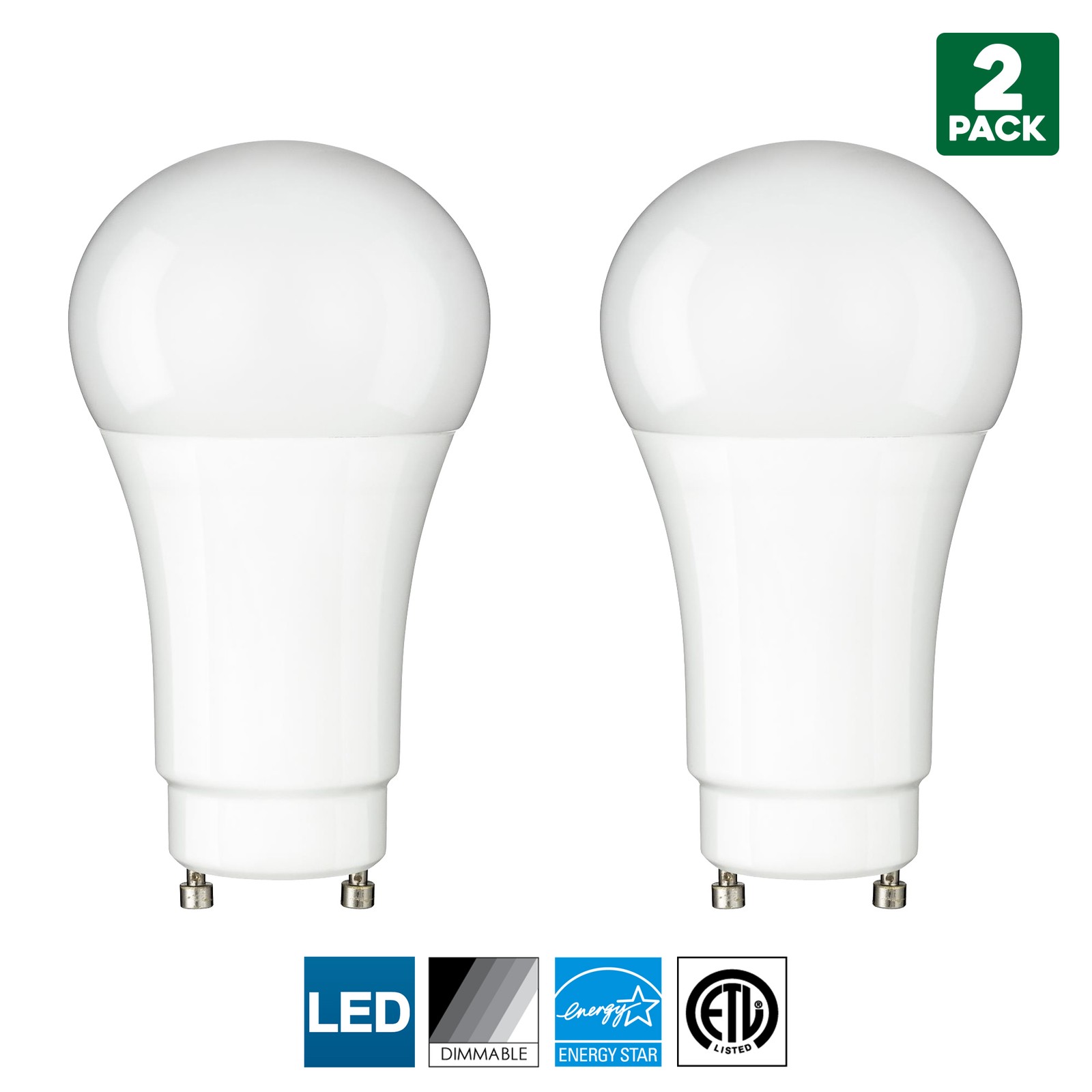 2 Pack Sunlite GU24 Base LED Bulb, Dimmable, 10W, 4000K Cool